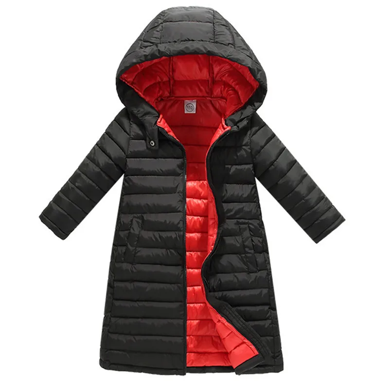 

2023 Child Girl clothes Jackets for girls children's autumn winter clothing Kid Hooded Thin cotton-padded jacket parka long coat