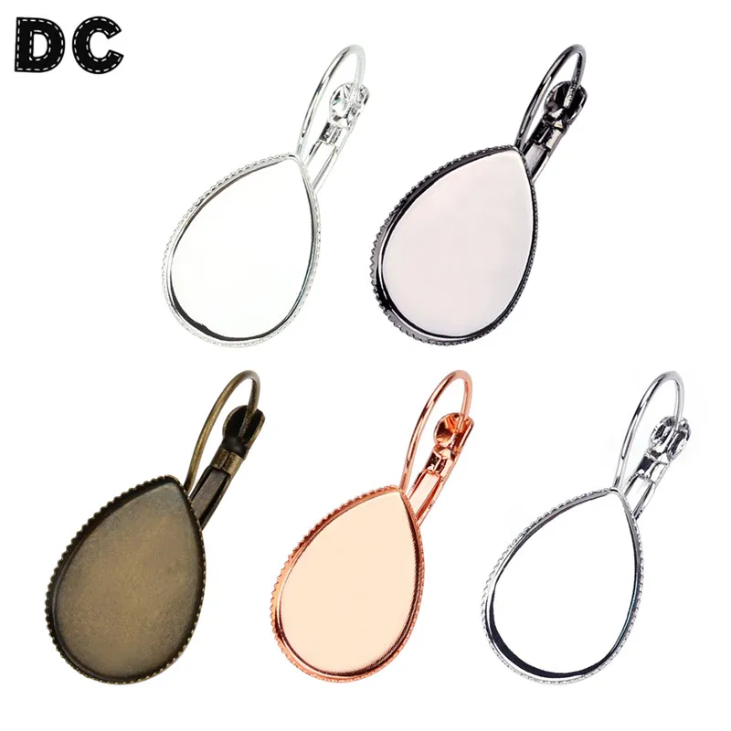 20 штук/лот Золотой/Родированный/Серебряный цвет Подвесные серьги Основа металл Медь Кабошон Пустая настройка DIY Украшения для ушей F5201 on.