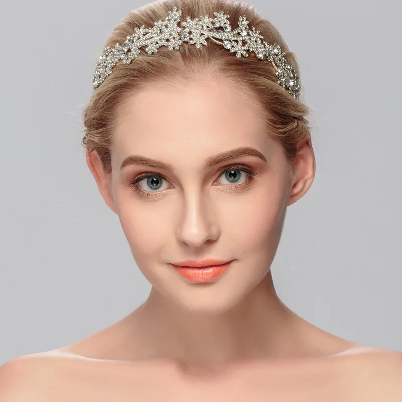 

SSYFashion Bridal Crown Luxury Rhinestone Inlay Silver and Rose Gold Princess Crown Wedding Hair Accessories Headwear