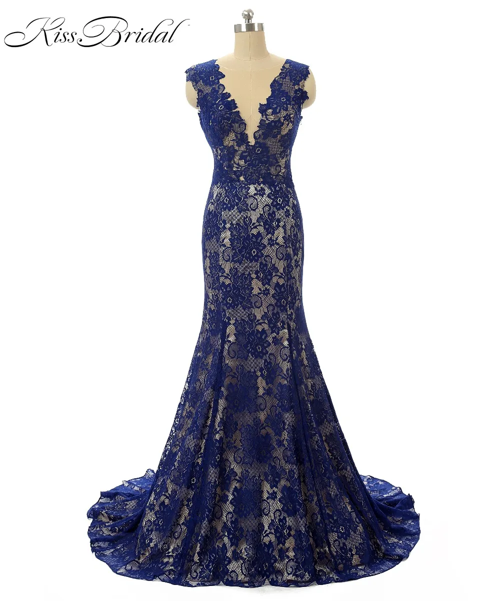 Женское вечернее платье-русалка длинное платье с V-образным вырезом со шлейфом и