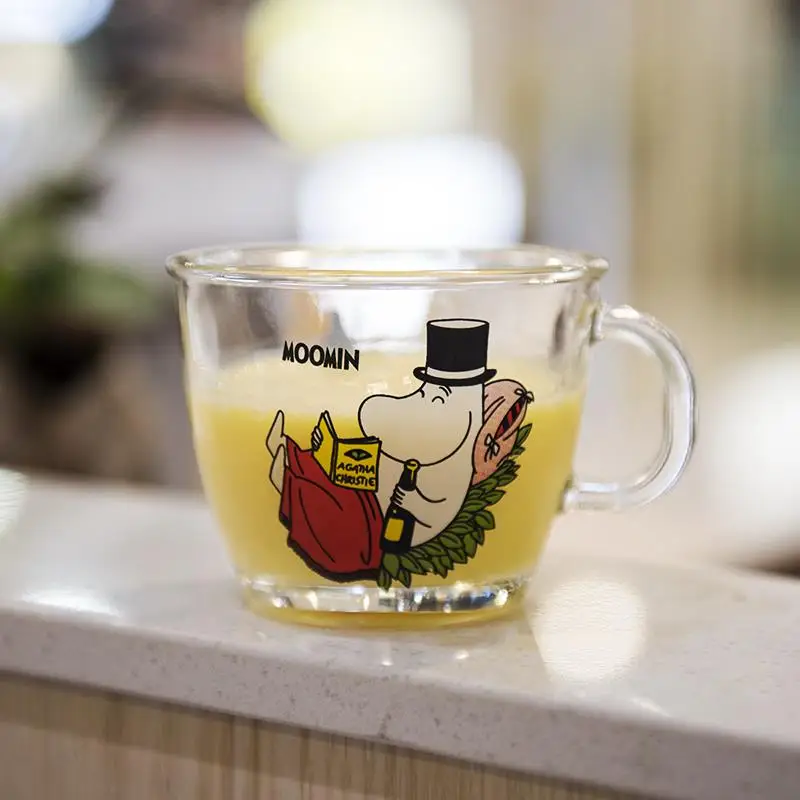 Moomin Новая мода мультфильм посуда для напитков младенцев стеклянный водный напиток Стакан Кружка прозрачная стеклянная ручка 210 мл стеклянная чашка безопасная Милая кружка