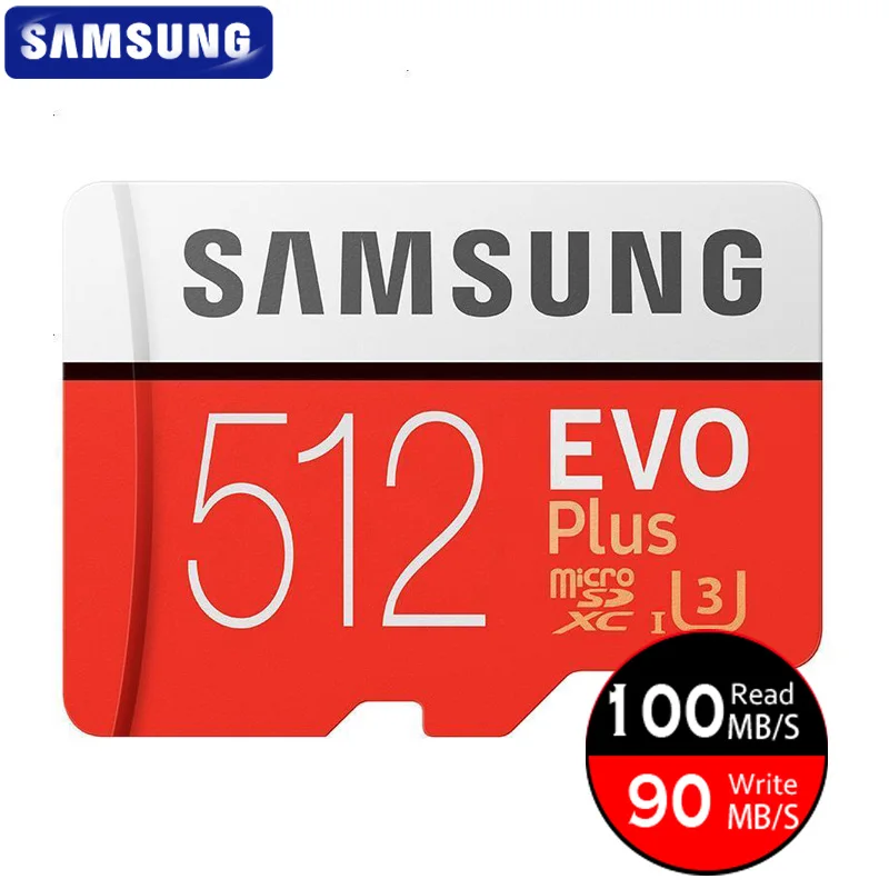 100% оригинальная карта Micro SD SAMSUNG 512 ГБ 100 МБ/с./с класс 10 U3 U1 SDXC EVO + памяти TF флэш для