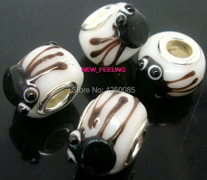 10 шт. модные высококачественные стеклянные бусины с изображением животных