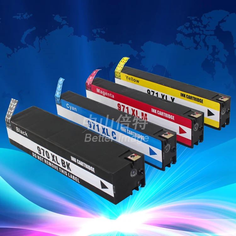 XIMO 1BK + 1 набор совместимых струйных картриджей для HP970 971 HP Officejet Pro