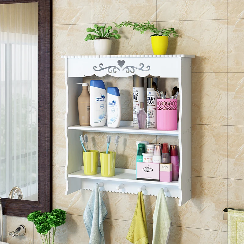 Bathroom shelf wall bathroom wall punch-free waterproof toilet suction wall washbasin storage rack LO5151146