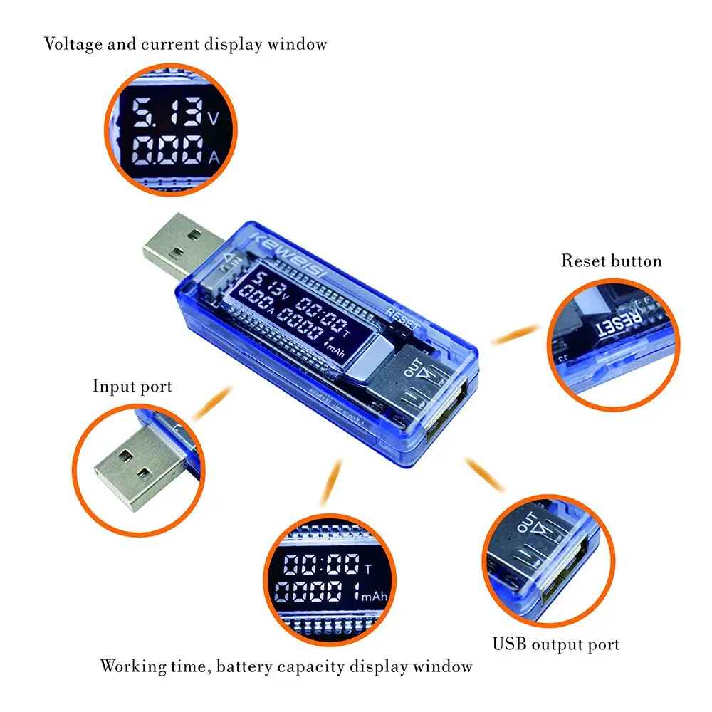 USB ток и напряжение зарядное устройство Емкость тестер доктор измеритель мощности текст вольтметр 24