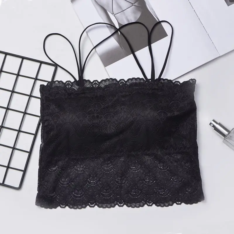 Summer new lace wrap chest bottom oil heart with beauty back tube top Anti-light sexy lingerie 3q | Женская одежда