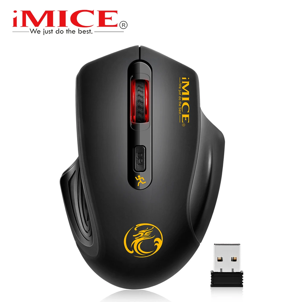 Беспроводная Бесшумная компьютерная мышь IMice эргономичная USB 2000DPI Регулируемая
