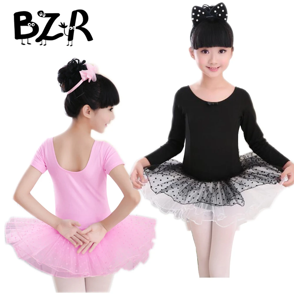 Bazzery Veil Ballet Dress for Girls Dance Wear Bow Decorate U Neck Tutus Kids Stage Performance Skirt Pink / Black | Тематическая