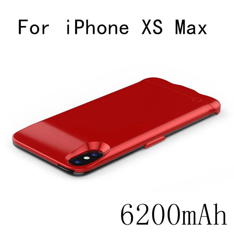 iXSMax-Red Чехол для зарядного устройства для iPhone XS Max, тонкий внешний чехол для зарядного устройства, чехол для iPhone XR X Xs, чехол для аккумулятора - Color: iXSMax-Red