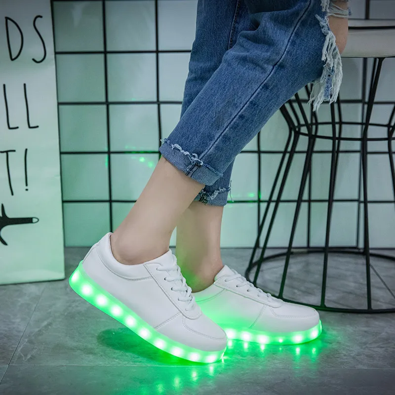 7ipupas 11 цветов светящаяся обувь для влюбленных пар светодиодный светящаяся обувь для мальчиков и девочек унисекс перезаряжаемый светильник светодиодный кроссовки для детей