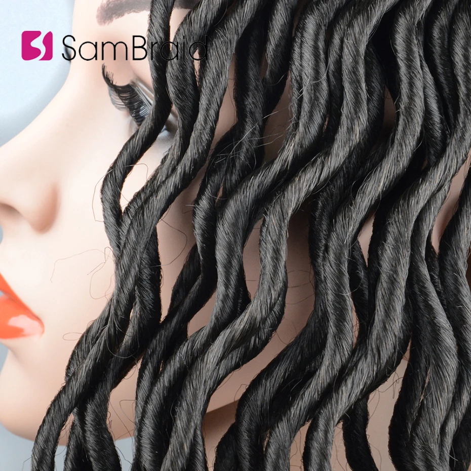 SAMBRAID вязанные волосы для наращивания faux locs CURLY крючком косички синтетические