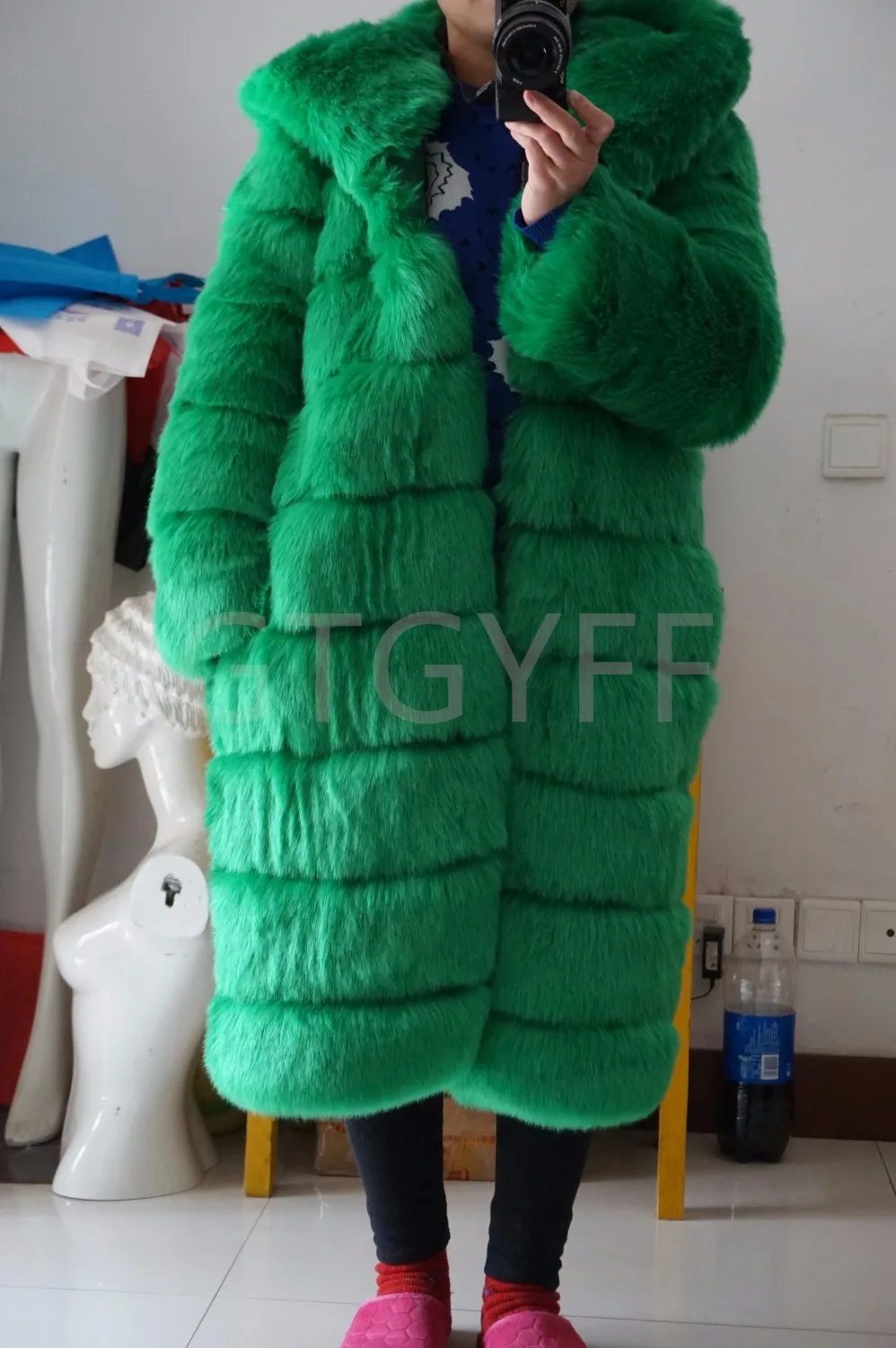 GTGYFF зимнее теплое пальто с капюшоном из искусственного меха верхняя одежда для