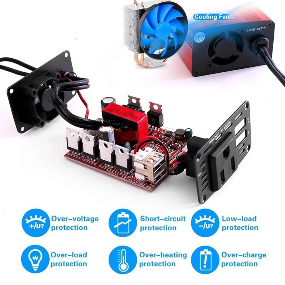 Двойной 2.1A USB 150 Вт DC 12VTo AC 110 В/220 В портативный автомобильный инвертор зарядное устройство конвертер адаптер Автомобильное зарядное устройство адаптер