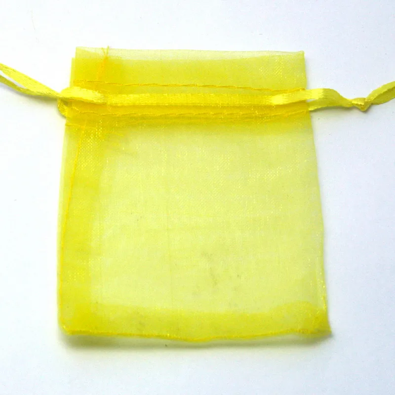 Yellow 10 шт., 7x9 см, 9x12 см, сумки из органзы для ювелирных изделий, подарочная упаковка, сумка для Рождественского украшения, свадебные подарочные пакеты - Цвет: Yellow