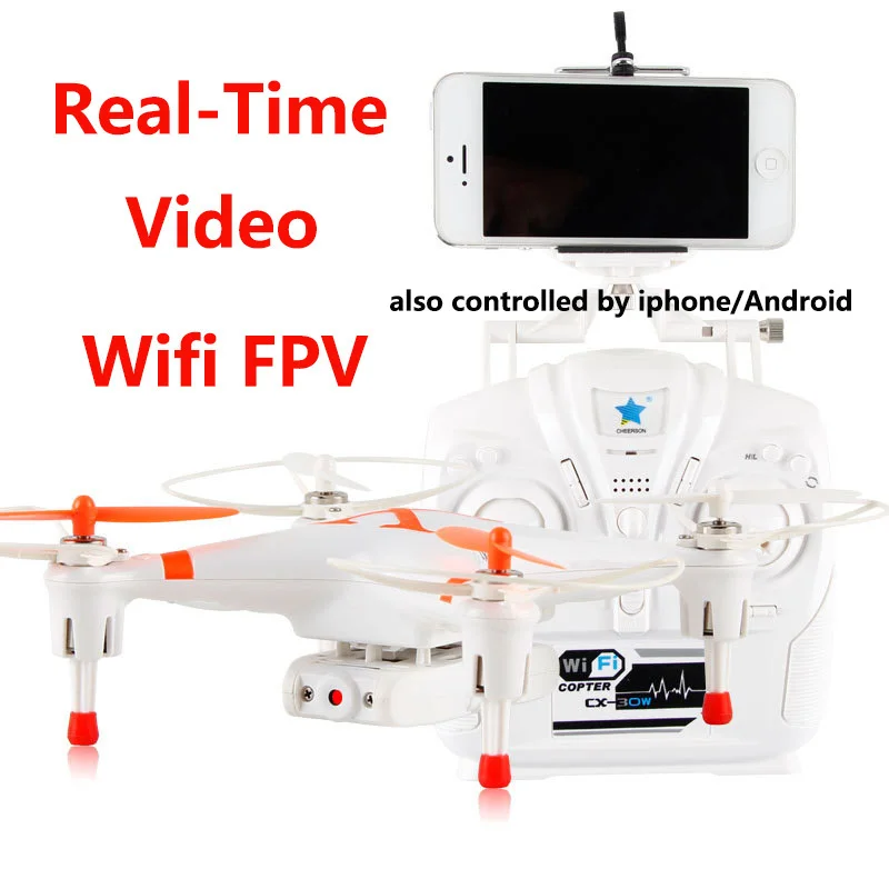 Cheerson CX-30W 4CH 2 4 ГГц 6 оси Радиоуправляемый Дрон с HD Камера Квадрокоптер iPhone Android Wi-Fi