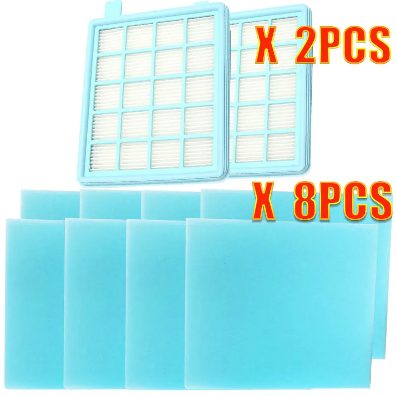 10pcs Фильтр сетчатый HEPA фильтр BUFFALO-MISTRAL для пылесоса Philips FC8470 FC8471 FC8472 FC8473 FC8474 FC8476 FC8477 - Color: 10pcs