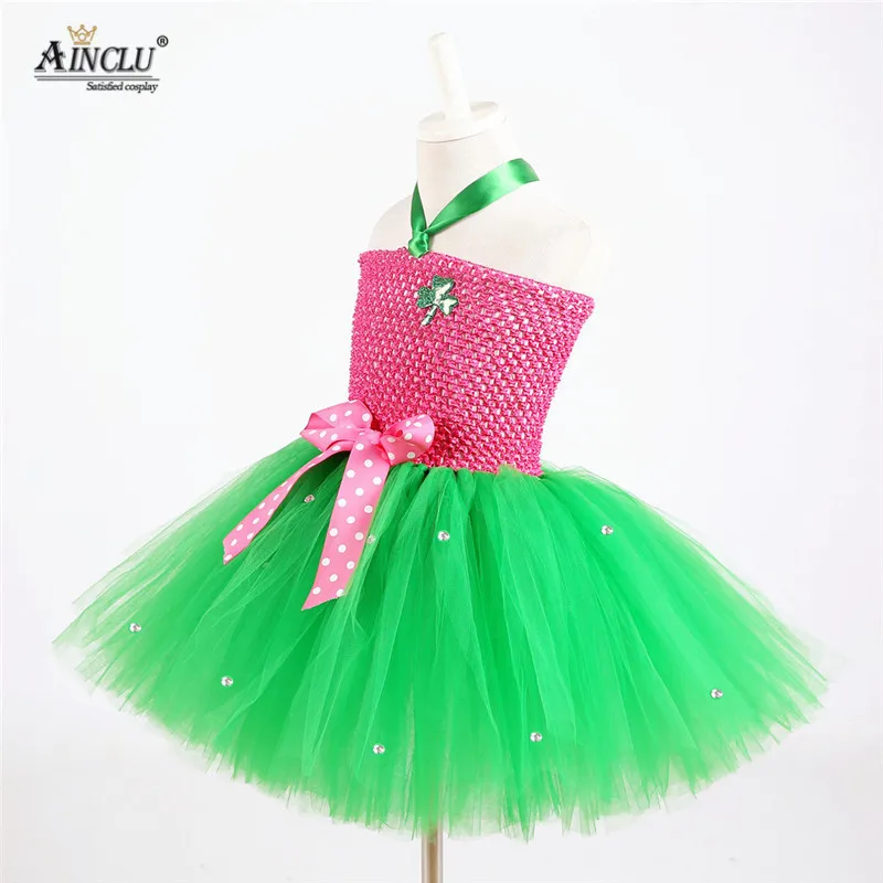 1-12Y Girls Fresh Four Leaf Clover Tutu Dress Kids Birthday Princess Party Rivet St. Patrick's Day Costume | Тематическая