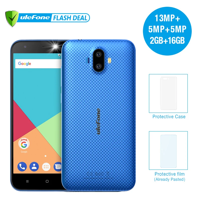 Ulefone S7 Pro 2 ГБ + 16 мобильный телефон 5.0 дюймов HD дисплей двойная Камера MTK6580 4 ядра