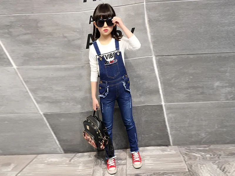 Джинсовый комбинезон для девочек 3 13 лет с карманами|girls jean overalls|jeans overalls for girlsoveralls