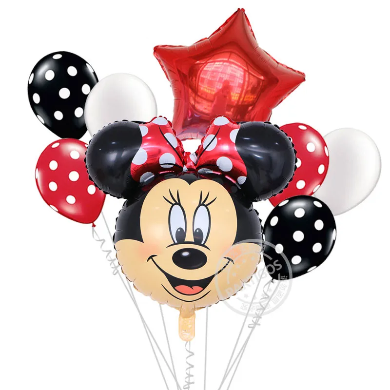 8 шт с Микки Маусом и Минни Маус комплект Мышь шарик из фольги в форме baby shower вечерние писчая бумага globos детские игрушки для happy birthady вечерние украшения