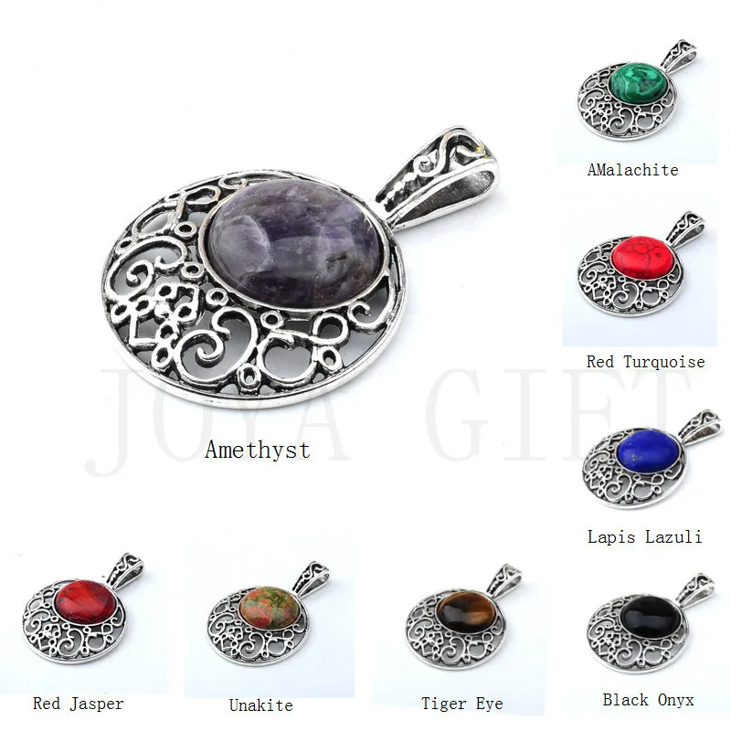 SEVENSTONE рейки Йога из нержавеющей стали мужские подвески натурального камня диск