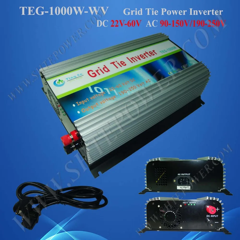 1000 Вт сетевой инвертор для системы солнечных панелей DC 24v 36v 48v (22 v 60 v) к AC 100v 110v 120v