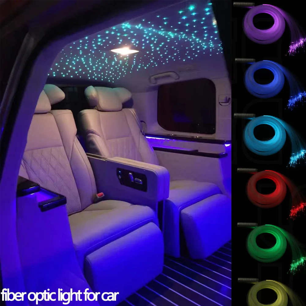 DC12V 6 Вт RGB светодиодный потолочный светильник на крыше автомобиля волоконно-оптический Srat комплект 380strands* 2 м/3 м оптическое волокно+ 28Key RR пульт дистанционного управления