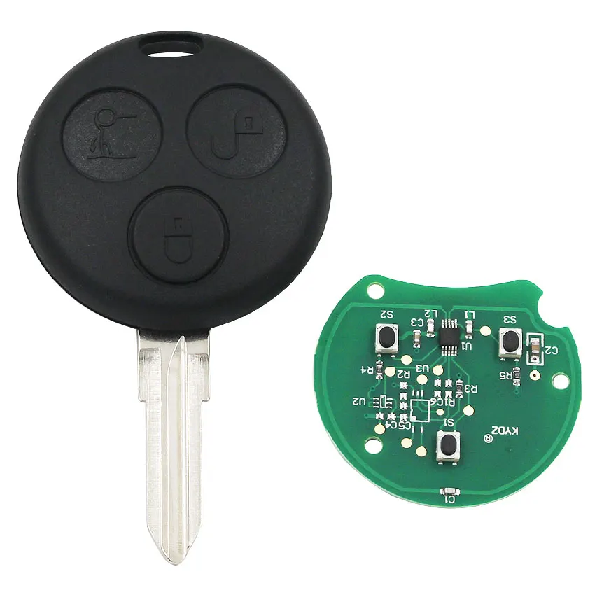 10 шт./партия, 3 кнопки дистанционного брелока 433/434 МГц для Benz Key Smart Fortwo ForFour Roadster Smart City Coupe