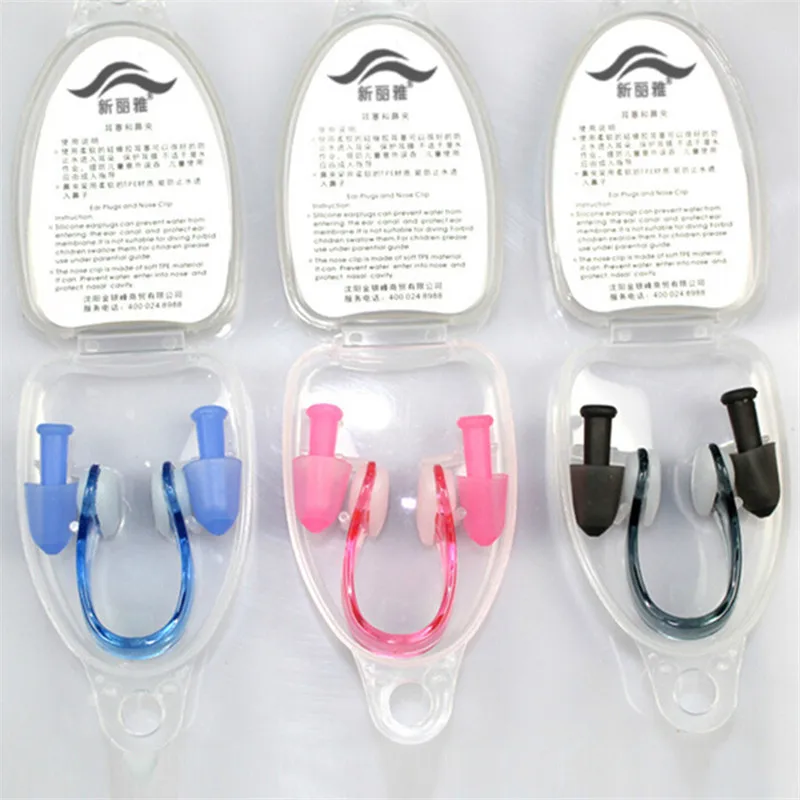 

Soft Silicone Swimming Nose Clips + 2 Ear Plugs Earplugs Set Pool Accessories Water Sports Swimming Tools