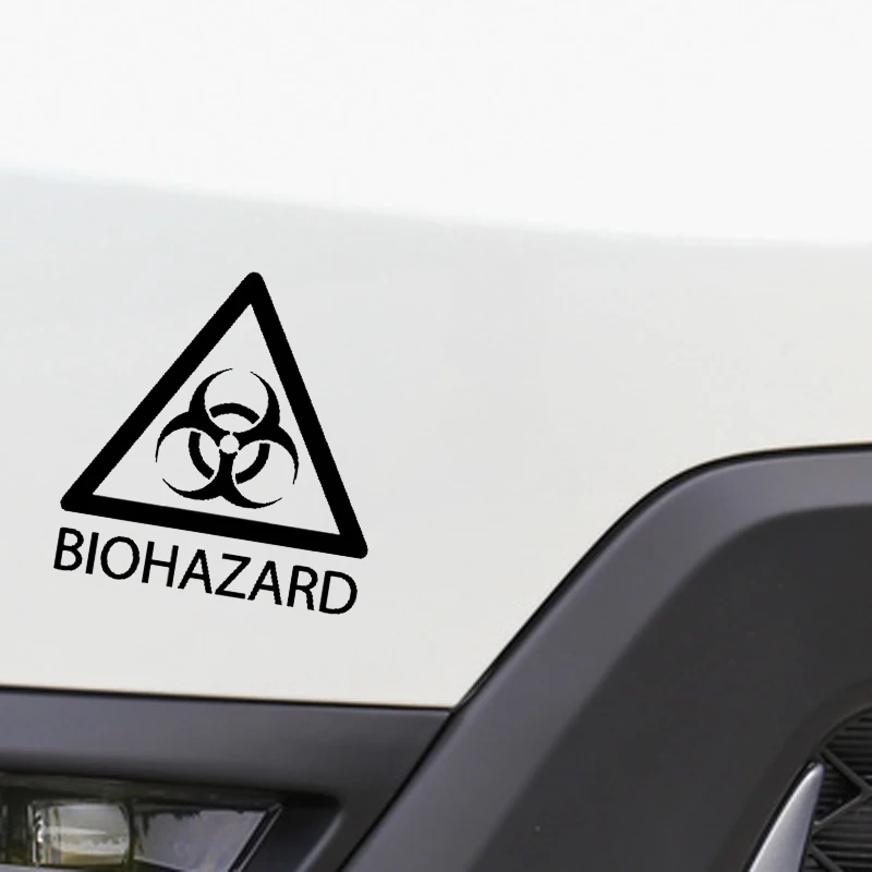 14.3CM14.9CM Interesting Warning Mark BIOHAZARD Graphic Car Sticker Black/Silver Vinyl Decoration GS3598 | Автомобили и мотоциклы