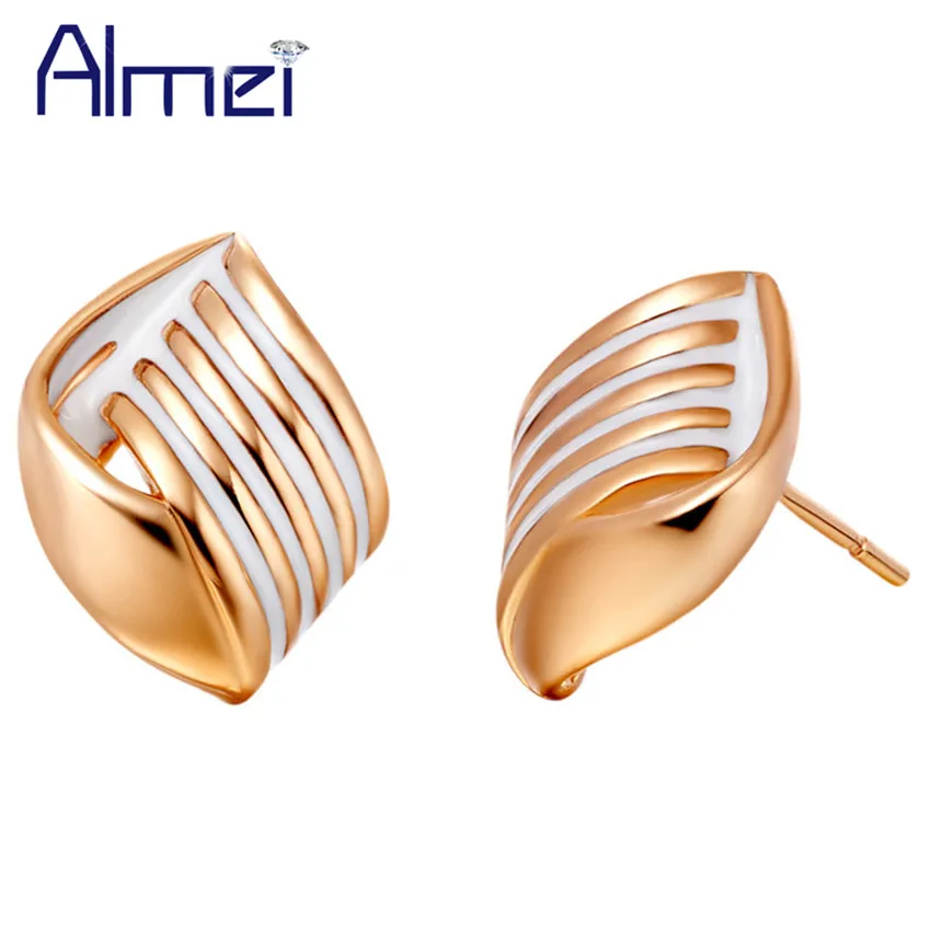 Almei скидка 15% модные корейские новые 2017 серьги гвоздики с кубическим цирконием