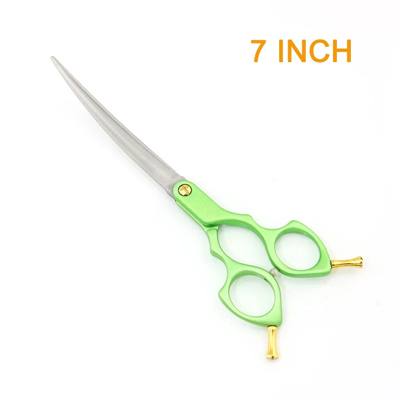 7In. Green with box Ножницы для стрижки собак изогнутые 7 дюймов профессиональные ножницы для стрижки собак Ножницы Для Стрижки собак Япония 440C Lyrebird 5 шт./лот Новинка - Цвет: 7In. Green with box
