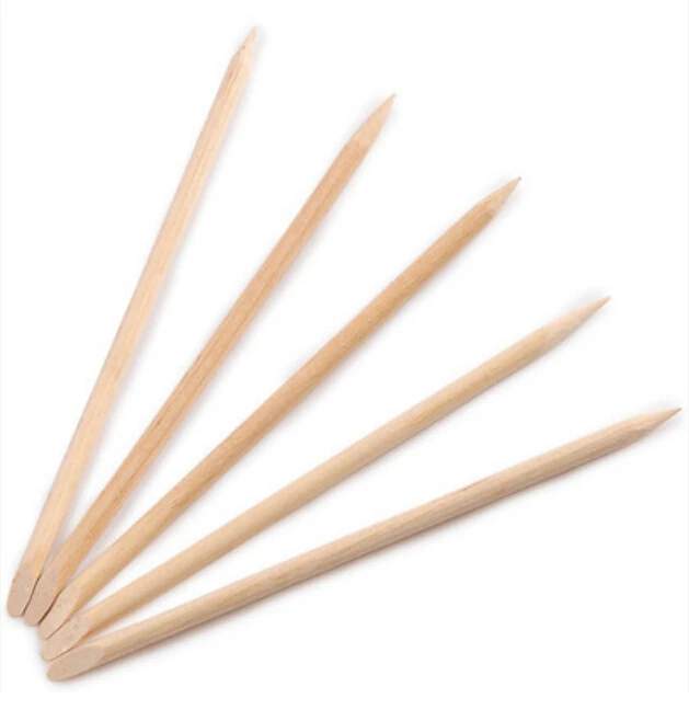

100X 114mm Nail Art Design Orange Wood Stick Cuticle Pusher Remover Manicure Care + Free Shipping