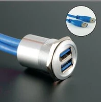 25mm metal panel mounted double usb connectorusb socket with extend cable60cm150cm200cm