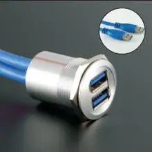25 мм металлический USB разъем/USB разъем 2x USB3.0 Женский A-MALE 2x60 см проводка 25 мм металлический USB разъем/USB разъем 2x USB3.0 Женский A-MALE 2x60 см проводка
