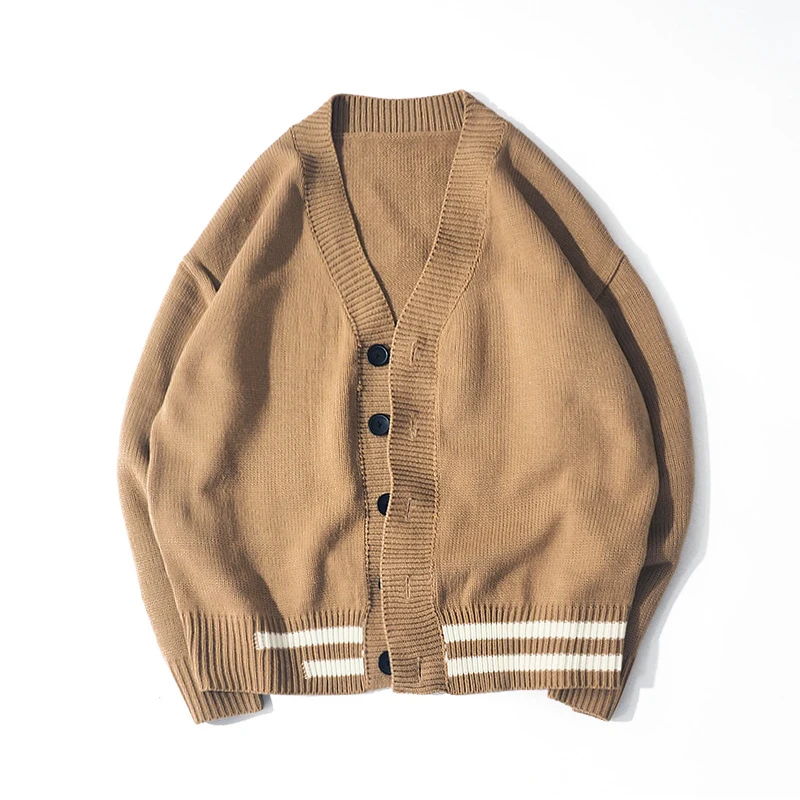 New 2017 Autumn Winter Warm Male Oversize Leisure Stripe Sweater Knitting Cardigan Agasalho Masculino Mens Casual Knitwear M-2XL |