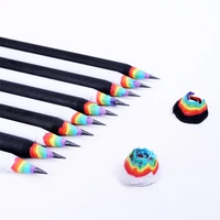 creative environmental protection pencil paper material rainbow pencil black pencil school office stationery supplies