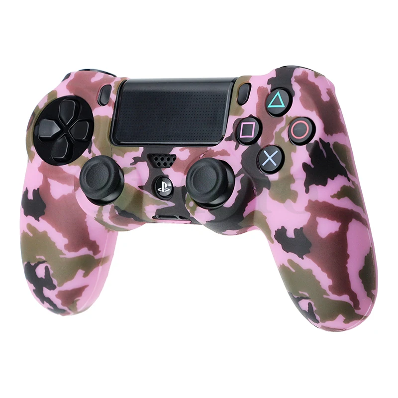 Камуфляж силикон розового цвета Чехол резиновый чехол для Playstation PS4 контроллер