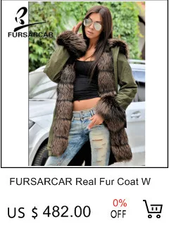 FURSARCAR свободный серый свитер с большой натуральная черно-бурая лиса мех осень зима мода пальто натуральный мех длинный кардиган