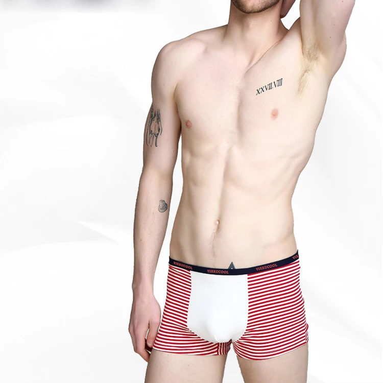 4 шт сексуальные полосатые мужские хлопковые трусы боксеры Мужское нижнее белье