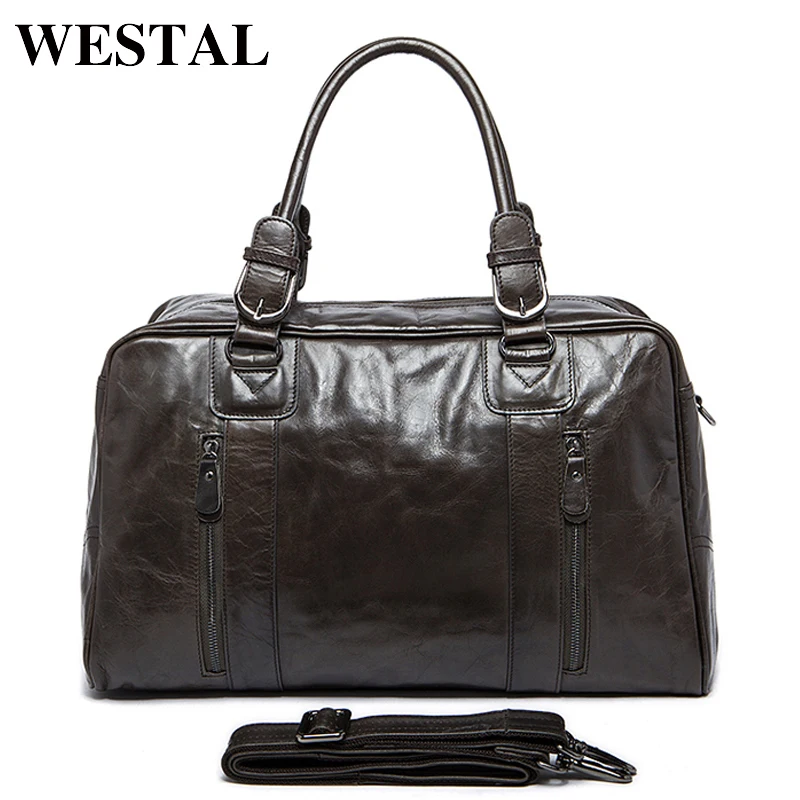 WESTAL Мужские Из Натуральной кожи Сумка мужская Кожаная Большой Дорожные Сумки