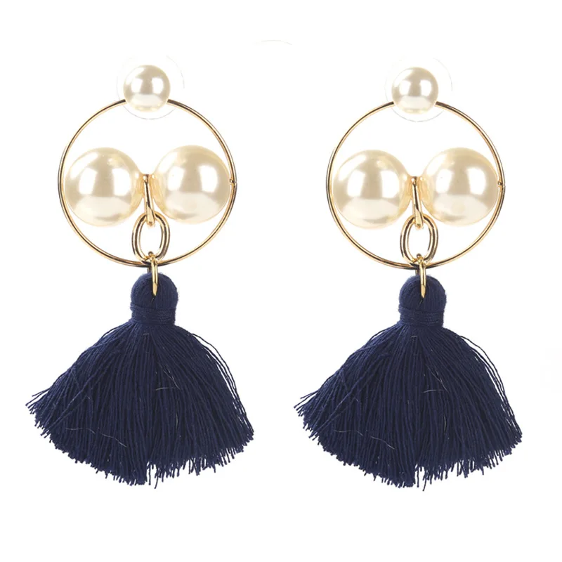 Этнические Multi Цвет бахромой серьги себе геометрический большой круглый Серьги с