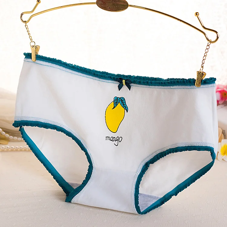 mango 18 цветов, трусики с низкой посадкой, женское нижнее белье, милые Мультяшные трусики с фруктами и бантом, сексуальные трусики, милые трусы для девочек, нижнее белье - Цвет: mango