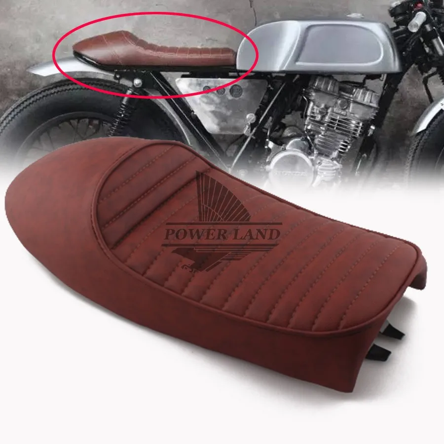 Универсальное коричневое Ретро винтажное седло для мотоцикла Hump Cafe Racer Seat