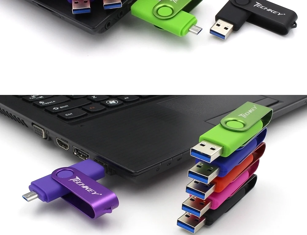 TECHKEY OTG usb 3,0 64 Гб usb флеш-накопитель 3,0 32 ГБ флеш-накопитель 8 ГБ 16 ГБ флеш-накопитель memoria Cel Флешка u-диск подарок для мобильного телефона