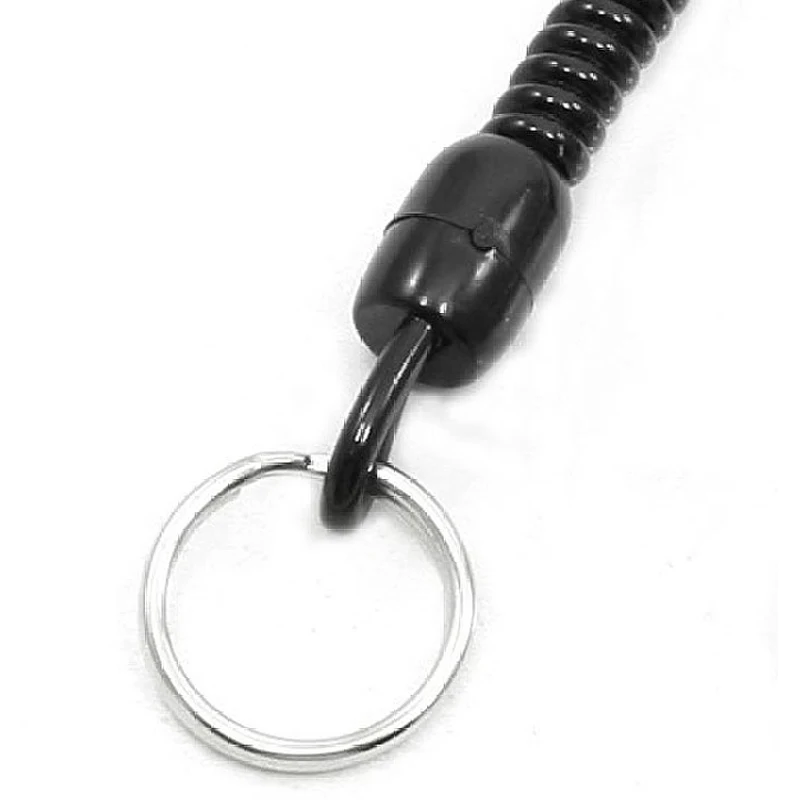 Черный пружинный шнур шарнирная застежка Омар брелок цепочка ремешок|keyring chain|spring