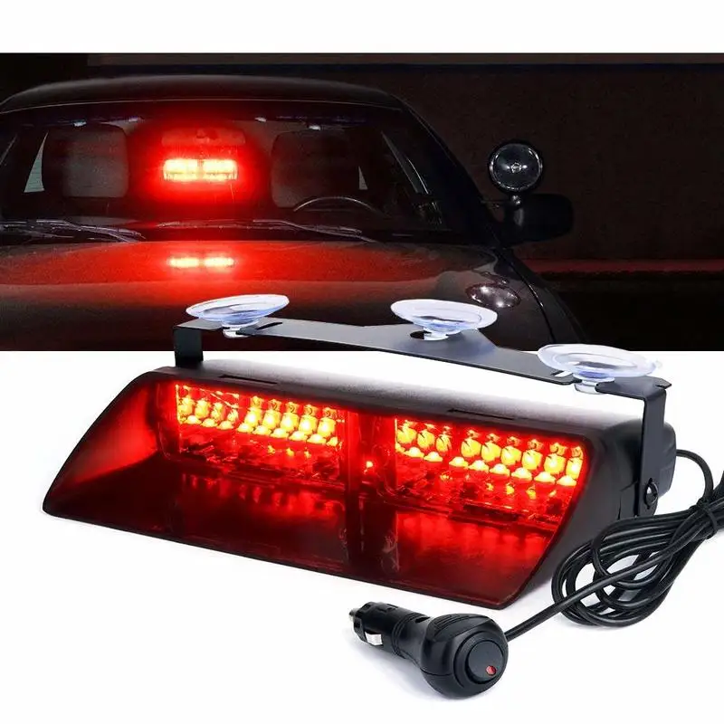 

16 LED Red Strobe Light For Car Truck Law Enforcement Emergency Hazard Warning Strobe Lights For Interior Roof/Dash/Windshield