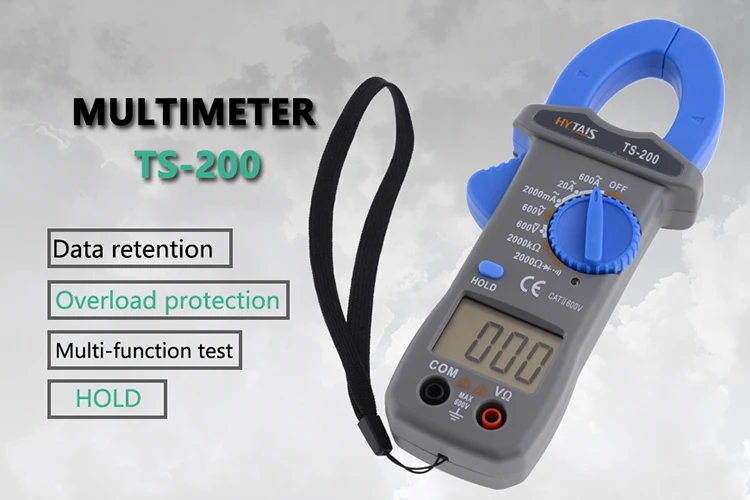 TS-200 отсчетов мультиметр ЖК-дисплей AC/DC Ток Напряжение тестирование цифровой мультиметр