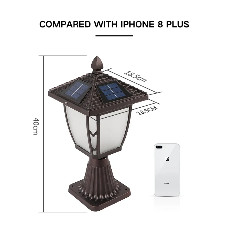 Sunence Solar Light Square Garden pillar Pathway Lamp Caplights Lawn Post 3.7V 1.2W Aluminum Warm White/Cool White | Освещение